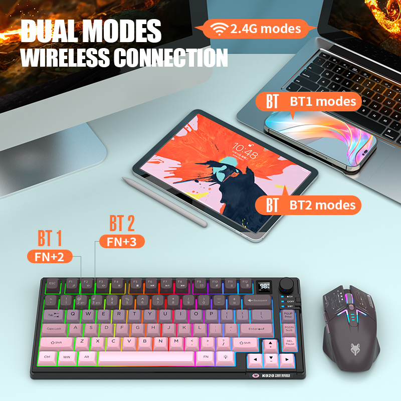 Dual-Mode 2.4G Bluetooth Wirel - Gaming Keyboard Bluetooth 评论和价格