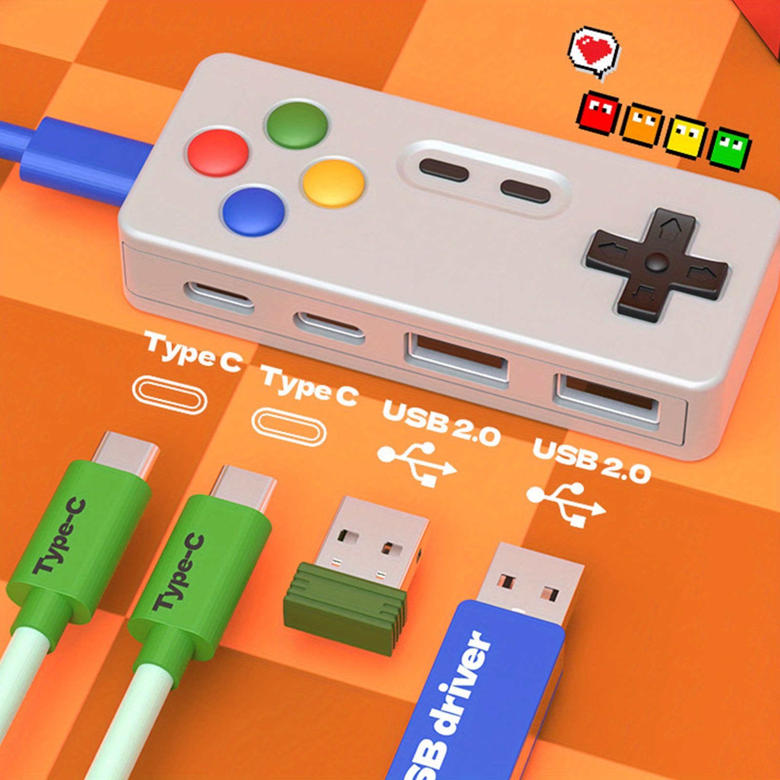 1PC Cartoon USB C Extension Ad - Gaming Keyboard Type C 评论和价格