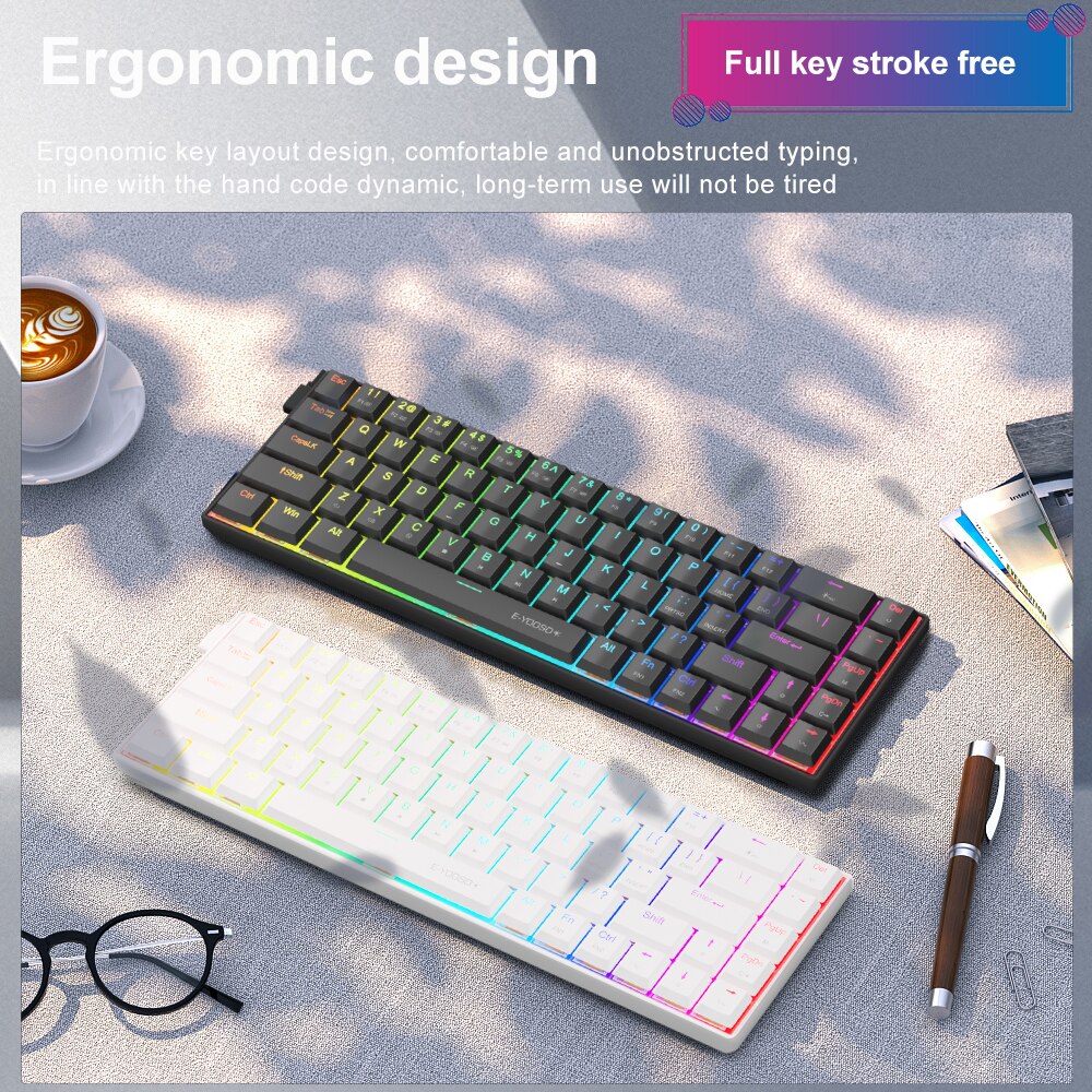 E-YOOSO A68 RGB Mini Slim USB  - Gaming Keyboard E Yooso 评论和价格