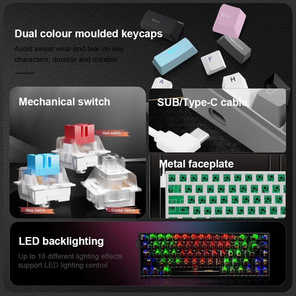 E-YOOSO Z686 USB Mini Slim Mec - Gaming Keyboard E Yooso 评论和价格
