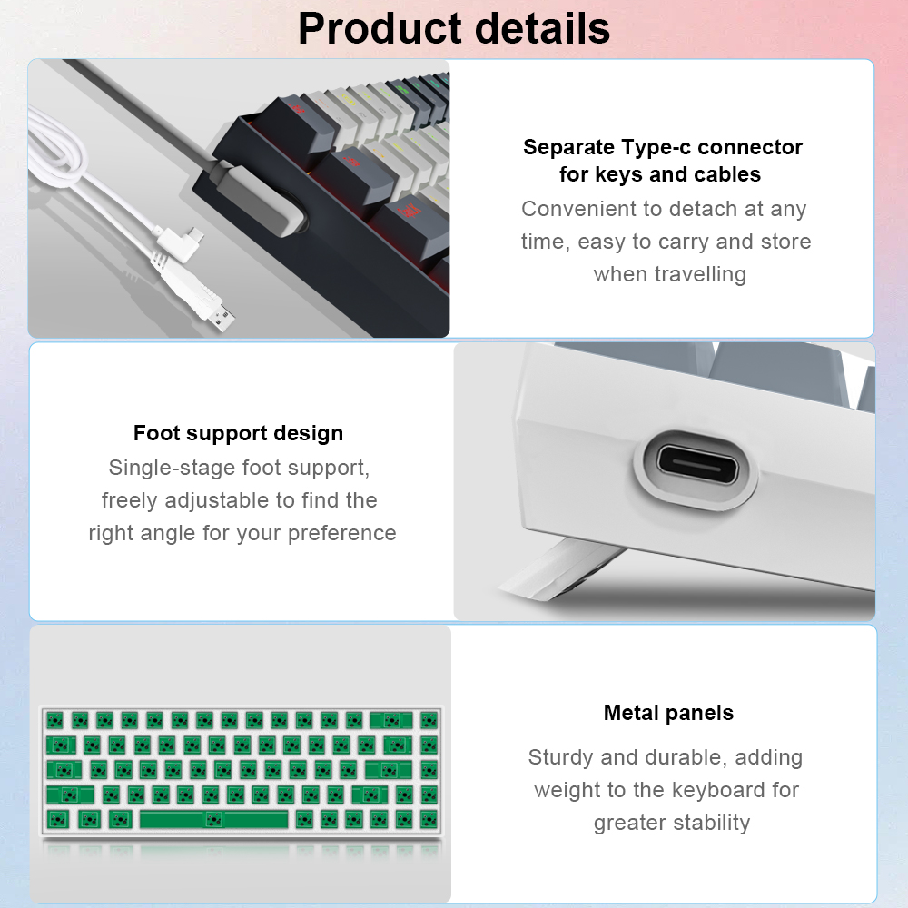 E-YOOSO Z686 RGB USB 60% Mini  - Gaming Keyboard E Yooso 评论和价格