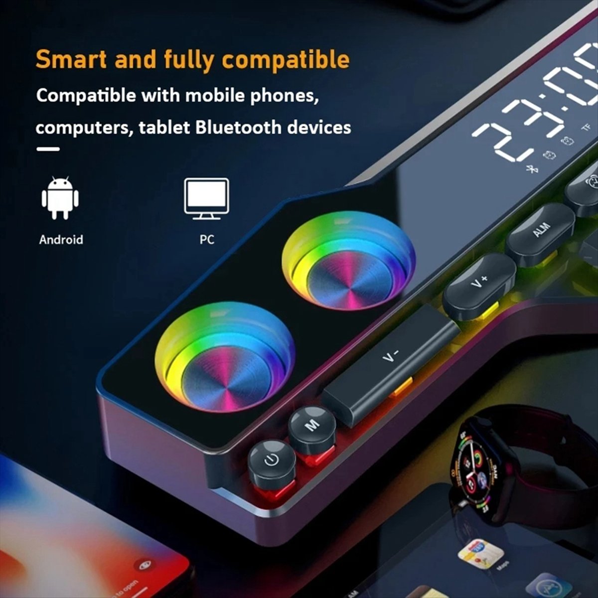 DTC5 V18 Dazzle Colour Speaker - Gaming Keyboard Bluetooth 评论和价格
