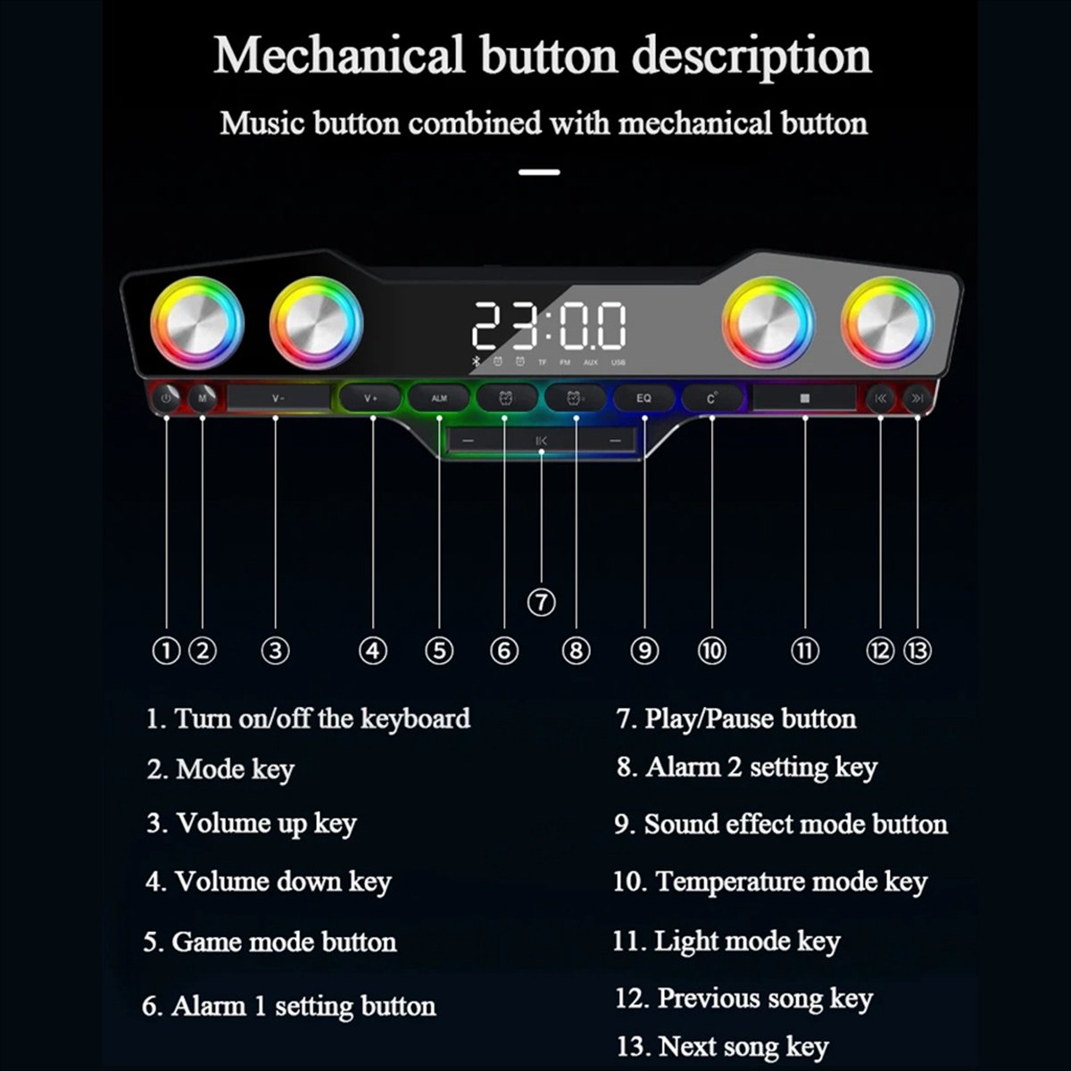 DTC5 V18 Dazzle Colour Speaker - Gaming Keyboard Bluetooth 评论和价格