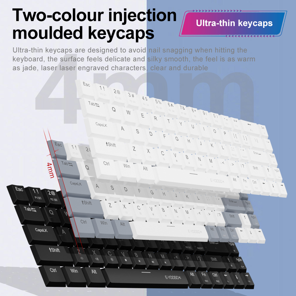 E-YOOSO A68 RGB Mini Slim USB  - Gaming Keyboard E Yooso 评论和价格