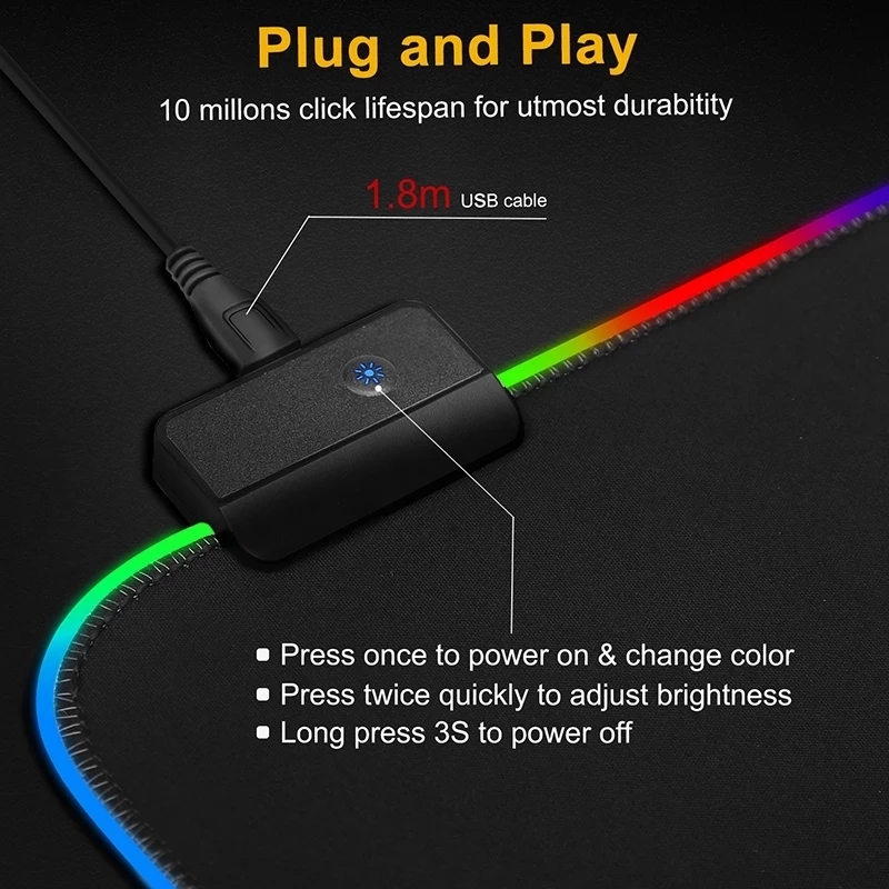 LED Light Mousepad RGB Keyboar - Gaming Keyboard No Rgb 评论和价格