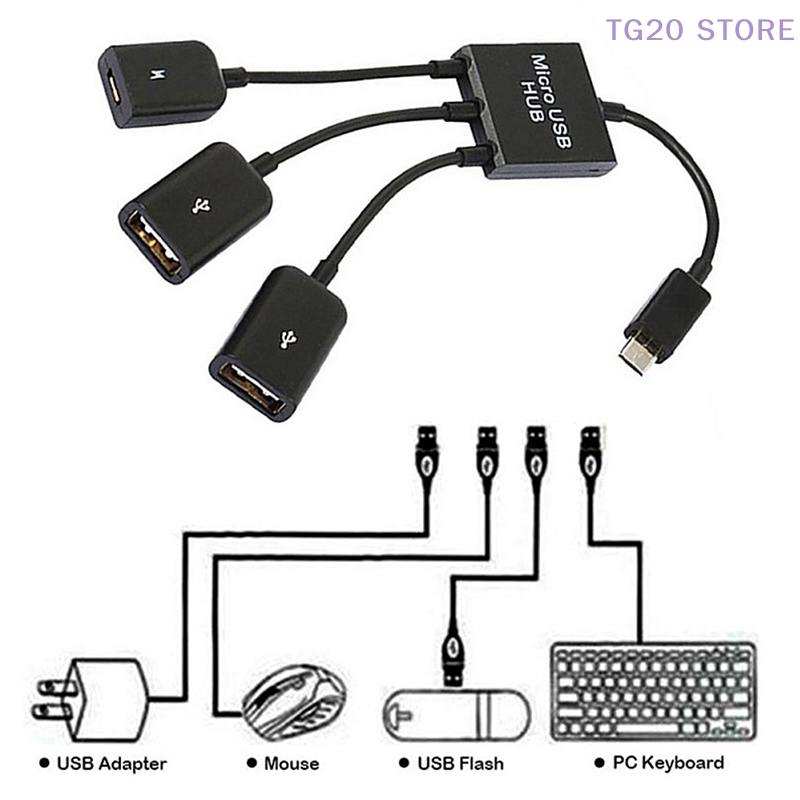 3in1 Micro USB To 2 OTG 3 Port - Gaming Keyboard Type C 评论和价格