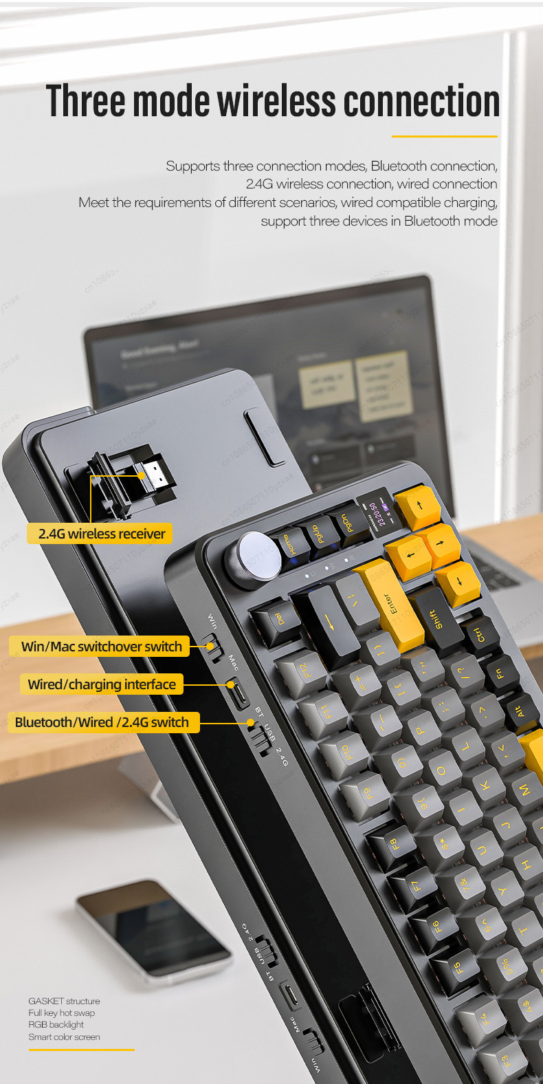 2024 New AL66 Mechanical Keybo - Gaming Keyboard No Rgb 评论和价格
