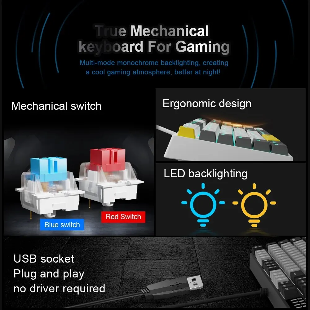 E-YOOSO Z14 USB Mechanical Gam - Gaming Keyboard E Yooso 评论和价格
