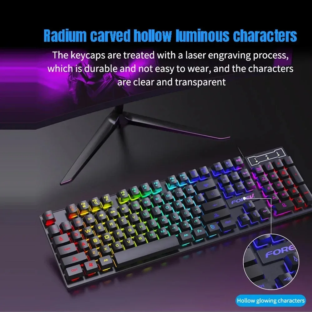 104 Key Backlit Mechanical Key - Keyboard Mouse Bundle Gaming 评论和价格