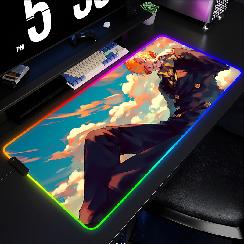 RGB Anime Mouse pad one piece  - Gaming Keyboard No Rgb 评论和价格