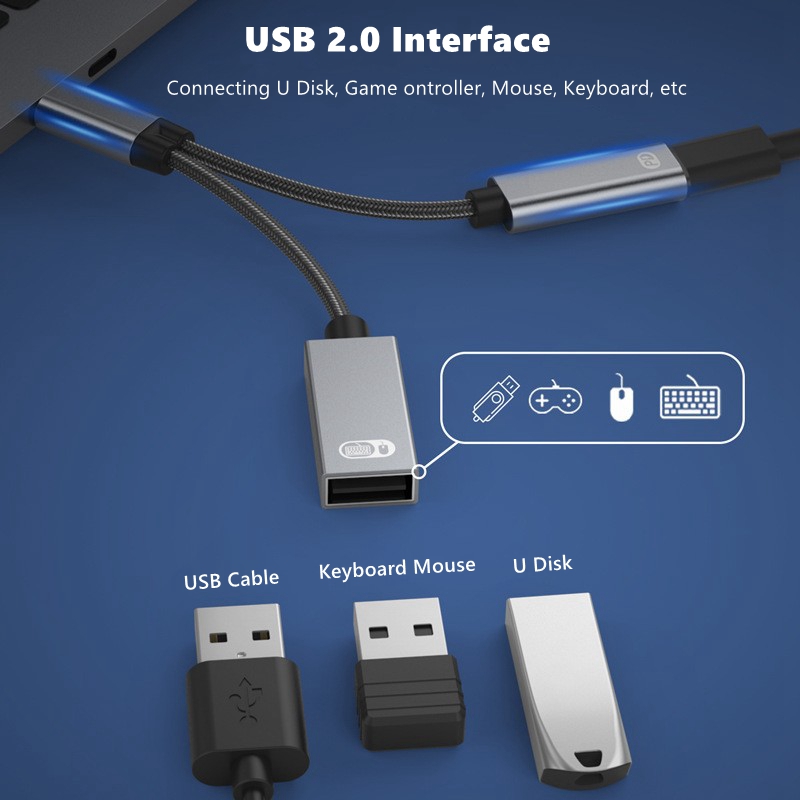 Audio 1 to 2  Type-C to USB OT - Gaming Keyboard Type C 评论和价格