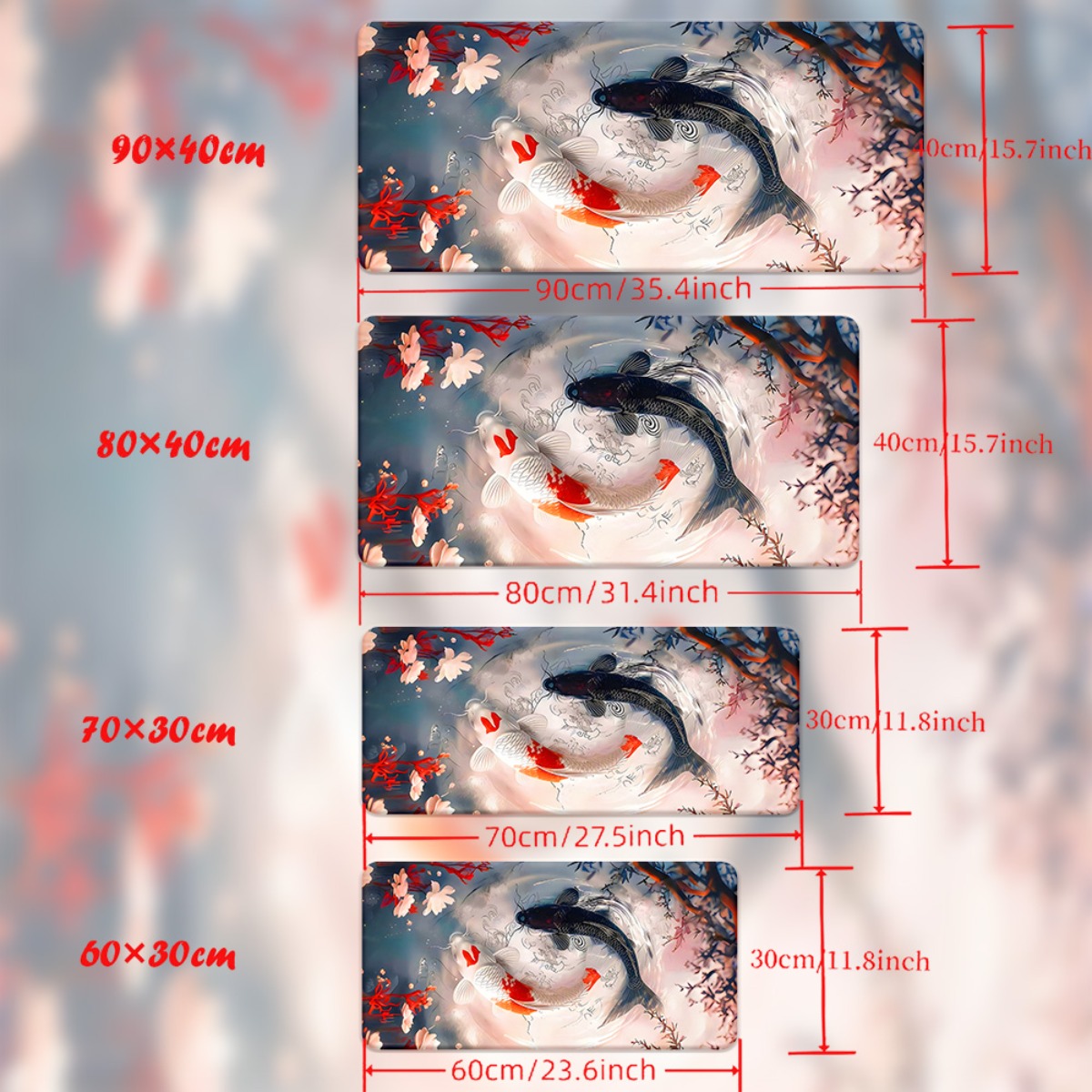 Brand Koi Fish HD Printed Desk - Gaming Keyboard Brand 评论和价格
